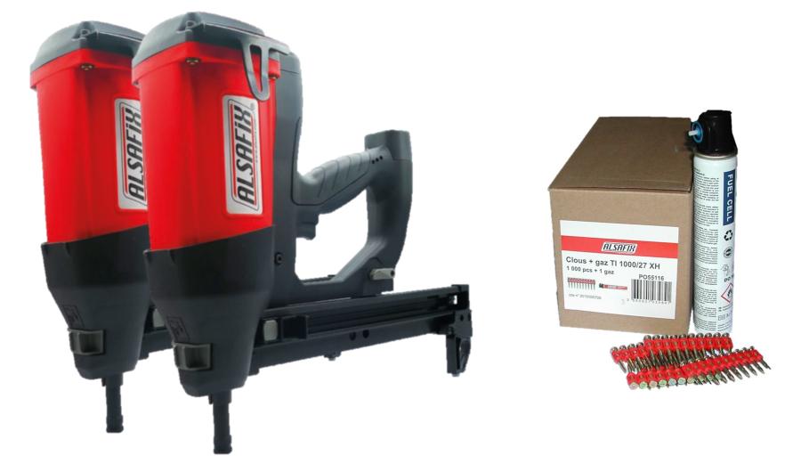 2 ALSAFIX Gas Betonnagler C 40 G2 inkl. 10000 Betonnägel